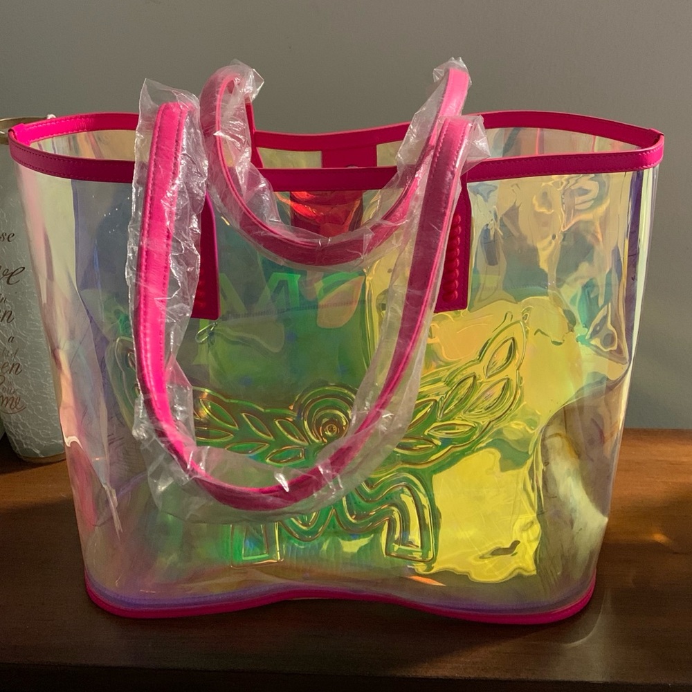 Medium Flo Transparent Holographic Shopper
